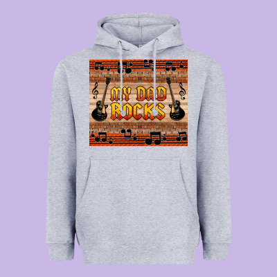 My Dad Rocks Heavyweight Hoodie Designed By Hra Design Shop