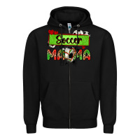 Black soccer mama with leopard Zipper Hoodie - Zillion Design Studio