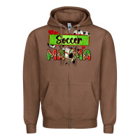 Chestnut soccer mama with leopard Zipper Hoodie - Zillion Design Studio