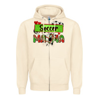 Sandshell soccer mama with leopard Zipper Hoodie - Zillion Design Studio