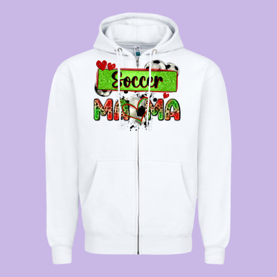 Soccer Mama With Leopard Zipper Hoodie Designed By Zillion Design Studio