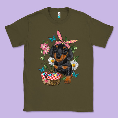 Classic Tee easter dachshund