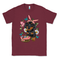 Burgundy easter dachshund Classic Tee - RanaPortraitStore