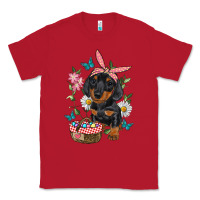 Red easter dachshund Classic Tee - RanaPortraitStore