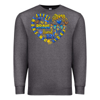 Charcoal Heather down syndrome awareness heart Premium Sweatshirt - Artiststas