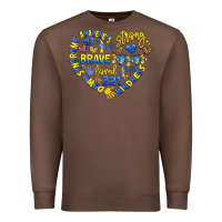 Chestnut down syndrome awareness heart Premium Sweatshirt - Artiststas