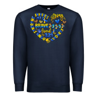 Navy down syndrome awareness heart Premium Sweatshirt - Artiststas