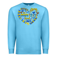 Ocean Blue down syndrome awareness heart Premium Sweatshirt - Artiststas