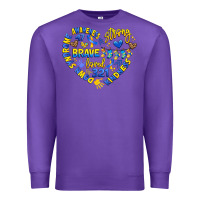 Purple down syndrome awareness heart Premium Sweatshirt - Artiststas