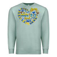 Seafoam down syndrome awareness heart Premium Sweatshirt - Artiststas