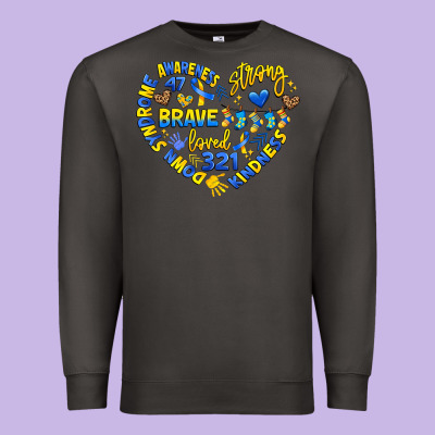 Down Syndrome Awareness Heart Premium Sweatshirt Designed By Artiststas