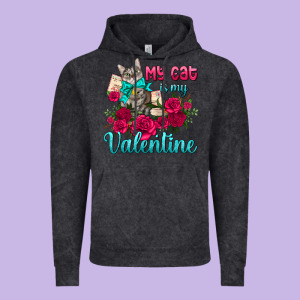 My Cat Is My Valentine Vintage Hoodie Designed By Adodesignshop