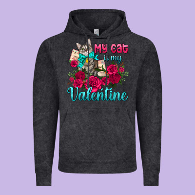 My Cat Is My Valentine Vintage Hoodie Designed By Adodesignshop