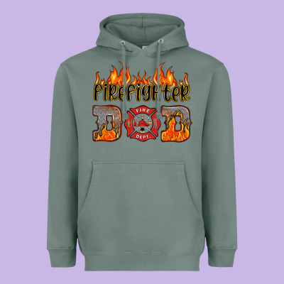 Firefighter Dad Heavyweight Hoodie Designed By Hra Design Shop