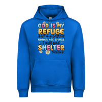 Cobalt god is my refuge and my fortress under his wings Urban Hoodie - MaliasSmallBusiness