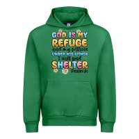 Emerald god is my refuge and my fortress under his wings Urban Hoodie - MaliasSmallBusiness