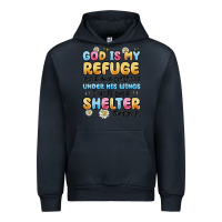 Navy god is my refuge and my fortress under his wings Urban Hoodie - MaliasSmallBusiness