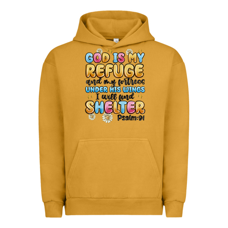 God Is My Refuge And My Fortress Under His Wings Urban Hoodie by MaliasSmallBusiness | Teevron
