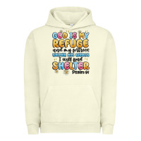 Pigment Pistachio god is my refuge and my fortress under his wings Urban Hoodie - MaliasSmallBusiness