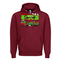 Burgundy soccer granny with leopard Zipper Hoodie - Zillion Design Studio