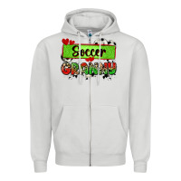 Dove Grey soccer granny with leopard Zipper Hoodie - Zillion Design Studio