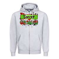 Heather Grey soccer granny with leopard Zipper Hoodie - Zillion Design Studio