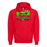 Red soccer granny with leopard Zipper Hoodie - Zillion Design Studio