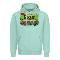 Seafoam soccer granny with leopard Zipper Hoodie - Zillion Design Studio