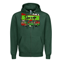 Sports Green soccer granny with leopard Zipper Hoodie - Zillion Design Studio