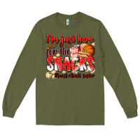 Army Green im just here for the snacks basketball sister Long Sleeve Tee - Zillion Design Studio