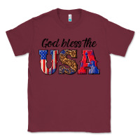 Burgundy god bless the usa Classic Tee - texasbilliewilder