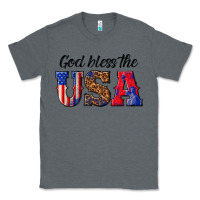Charcoal Heather god bless the usa Classic Tee - texasbilliewilder