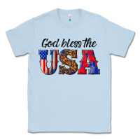Dusty Blue god bless the usa Classic Tee - texasbilliewilder