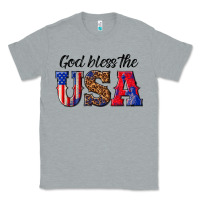 Heather Grey god bless the usa Classic Tee - texasbilliewilder