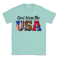 Seafoam god bless the usa Classic Tee - texasbilliewilder