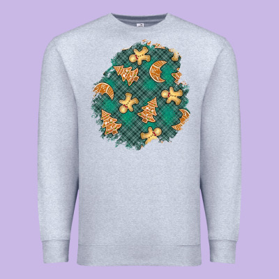 Christmas Gingerbread Cookies Patch Premium Sweatshirt Designed By Bundleandbundleshop