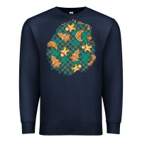 Navy christmas gingerbread cookies patch Premium Sweatshirt - BundleAndBundleShop