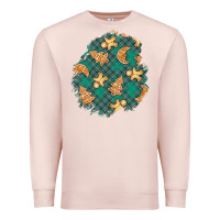Pale Pink christmas gingerbread cookies patch Premium Sweatshirt - BundleAndBundleShop