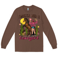 Chestnut shoulda been a cowgirl bucking horse Long Sleeve Tee - texasbilliewilder