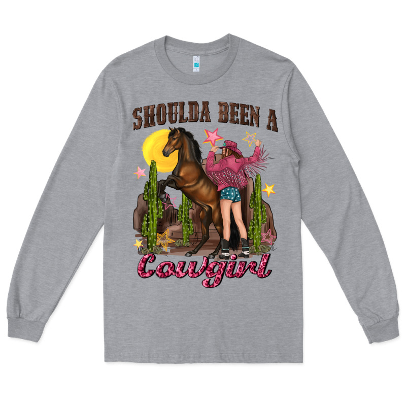 Shoulda Been A Cowgirl Bucking Horse Long Sleeve Tee by texasbilliewilder | Teevron