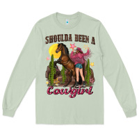 Matcha shoulda been a cowgirl bucking horse Long Sleeve Tee - texasbilliewilder