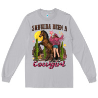 Moon Dust shoulda been a cowgirl bucking horse Long Sleeve Tee - texasbilliewilder