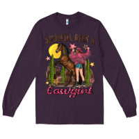 Plum shoulda been a cowgirl bucking horse Long Sleeve Tee - texasbilliewilder