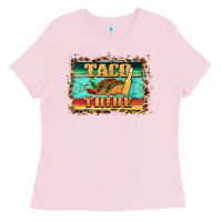 Bubblegum Pink taco tribe western background Ladies Tee - BarkalooDesign