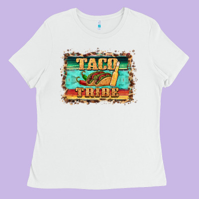 Taco Tribe Western Background Ladies Tee Designed By Barkaloodesign