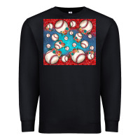 Black baseball paisley and jean pattern Premium Sweatshirt - JahusDesignShop
