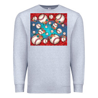 Heather Grey baseball paisley and jean pattern Premium Sweatshirt - JahusDesignShop
