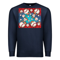 Navy baseball paisley and jean pattern Premium Sweatshirt - JahusDesignShop