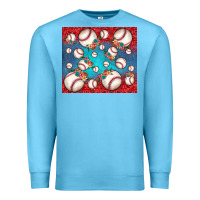 Ocean Blue baseball paisley and jean pattern Premium Sweatshirt - JahusDesignShop