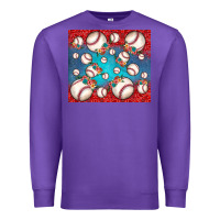 Purple baseball paisley and jean pattern Premium Sweatshirt - JahusDesignShop